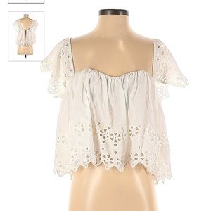 Stone Cold Fox White Eyelet Top